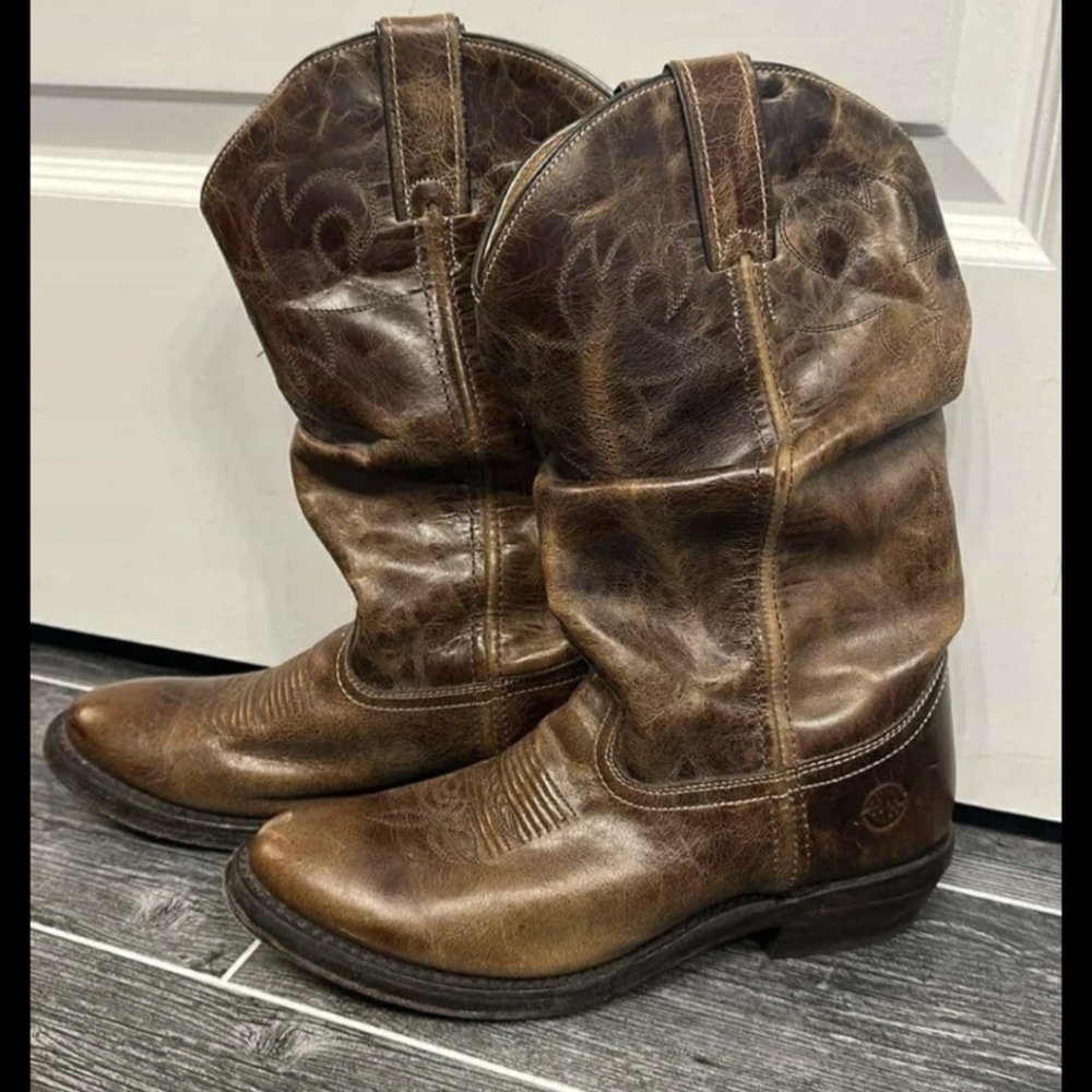 H&H distressed slouch cowgirl boots